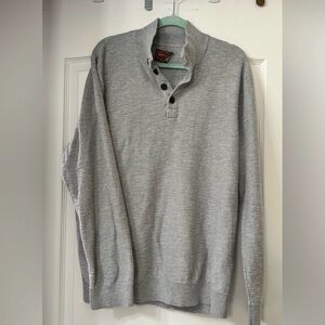 Men's Gray Henley Sweater XXL
